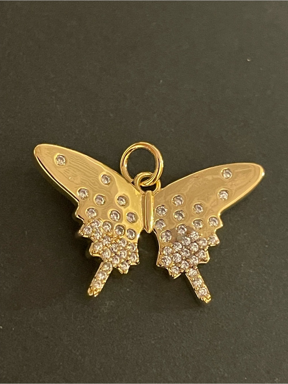 Gold Butterfly Crystal Pendant - Women's Jewelry
